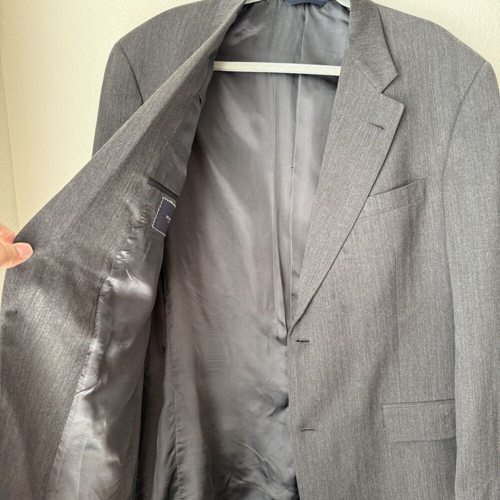 Burberry London 2-Piece Suit‎ 43L 36x40 Gray Pinstriped 100% Wool Made USA - Picture 7 of 16
